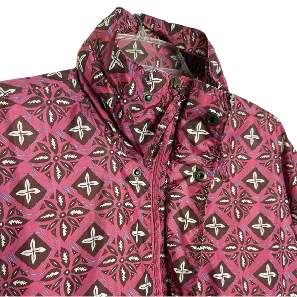 Vintage 80s Pink Geometric Windbreaker Jacket Size Large XL Westen Boho Retro - Picture 2 of 9